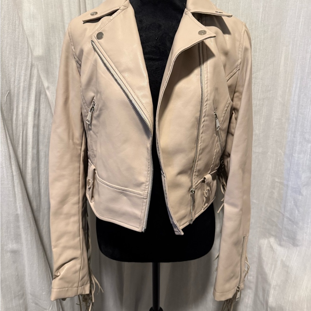 Women's Cream Fringe Jacket - Picture 2 of 5